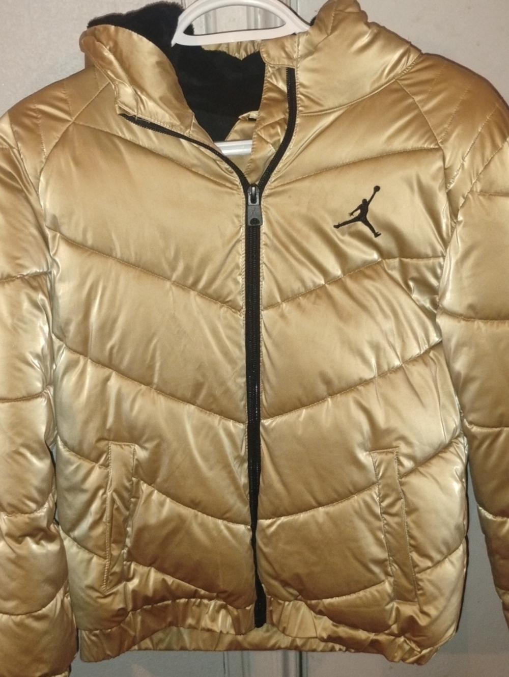 Jordan Men’s Gold Puffer Jacket with Black Logo